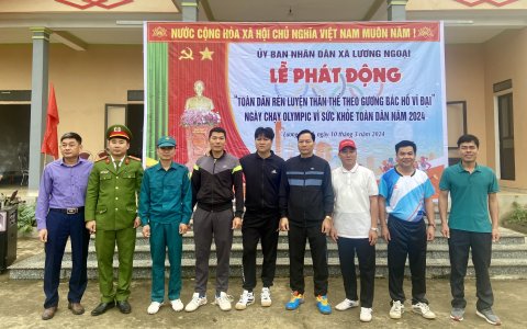 Xã Lương Ngoại tổ chức lễ phát động " Toàn dân rèn luyện thân thể theo gương Bác Hồ vĩ đại" Ngày chạy Olympic vì sức khỏe toàn dân năm 2024